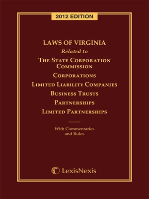 cover image of Virginia Corporation Law